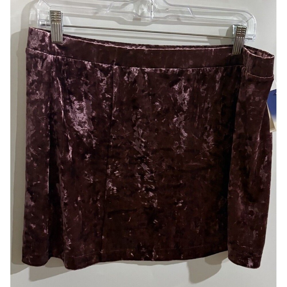 Abound Women's Purple Solid Velvet Mini Skirt Short Regular Size XL